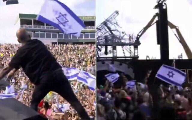 Israeli flags fly in the crowd at Belgium's Tomorrowland music festival, July 19, 2025 (X, used in accordance with clause 27a of the copyright law)
