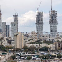 Tel Aviv's cityscape. February 11, 2025. (Yossi Aloni/FLASH90)