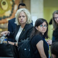 Attorney General Gali Baharav-Miara attends a Constitution, Law and Justice Committee meeting in the Knesset on April 27, 2025. (Yonatan Sindel/Flash90)