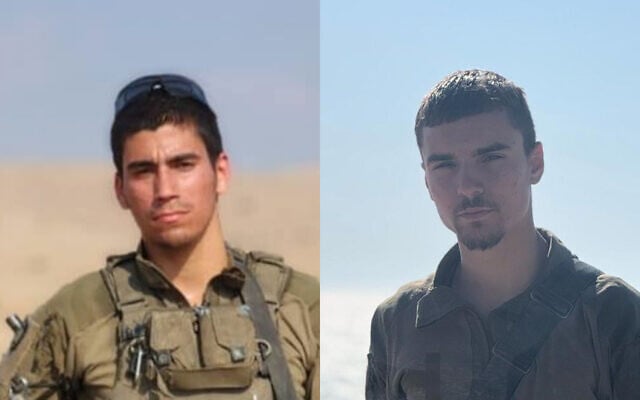 (L-R) Sgt. Moshe Nissim Frech and Staff Sgt. Meir Shimon Amar, killed in northern Gaza on July 7, 2025. (Courtesy)