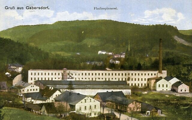 Historical postcard image of Gabersdorf flax spinning mill in Trutnov, Czechia. (Photographer unknown; courtesy of Jan Visek)