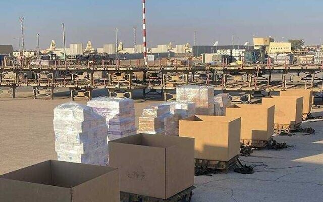 This handout picture, released on July 21, 2025, shows crates set to be filled with medical supplies and sent to a hospital in Sweida, Syria, amid sectarian violence there. (Courtesy Israeli Health Ministry)