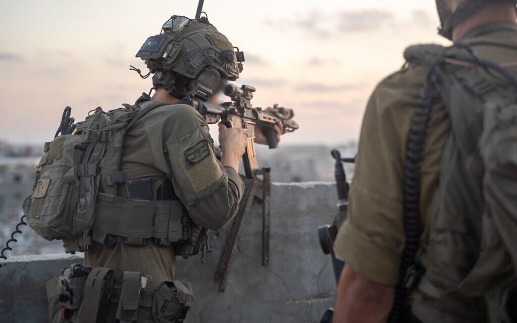 IDF soldiers operate in the Gaza Strip, in a handout cleared for publication on July 4, 2025. (Israel Defense Forces)