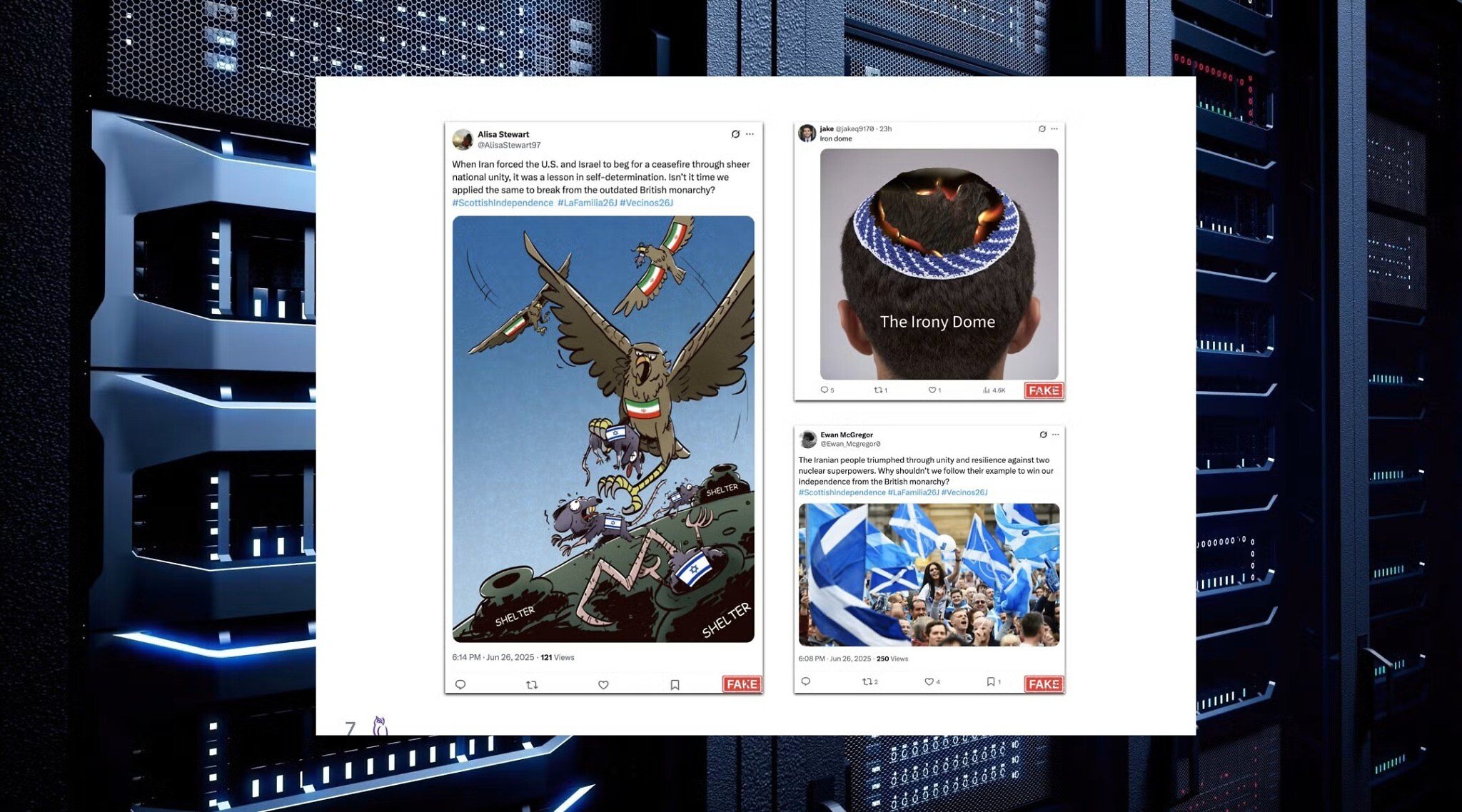 NextImg:Report claims to expose Iran-backed bots targeting UK that went dark during war