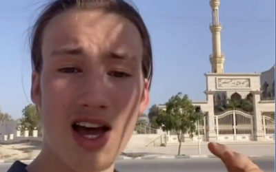 Lennart Monterlos, 18, speaks in a video he uploaded to Instagram from Iran, later shared by users on X. (Screen capture via X, used in accordance with Clause 27a of the Copyright Law) Lennart Monterlos, 18, speaks in a video he uploaded to Instagram from Iran, later shared by users on X. (Screen capture via X, used in accordance with Clause 27a of the Copyright Law)
