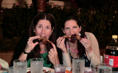 Jewish women enjoying a Passover meal in Florida in 2012 made sure to have corn syrup-free, yellow-cap Coke on their table. (Courtesy of Danielle Elkins via JTA)