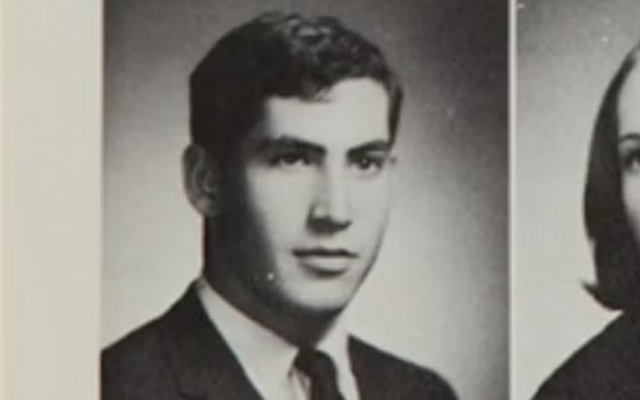 Benjamin Netanyahu as pictured in his high school yearbook at Cheltenham High School in Cheltenham, Pennsylvania. (JTA)