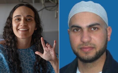L: Freed hostage Emily Damari being prepped for surgery on her left hand at Sheba Medical Center on March 2, 2025, after she was shot on October 7, 2023, and not given proper medical care during 15 months of Hamas captivity in Gaza. (Pomi Ofi Tal); R: Hamas terrorist Nasr Ali Quneita, who held Damari captive in his home in Gaza, and was later killed in an Israeli airstrike in July 2025. (Israel Defense Forces)