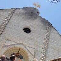 A view of the damage to the Holy Family Church in Gaza City, after an Israeli tank shell hit the church the previous day, in the Zeitoun neighborhood of Gaza City on July 18, 2025. (X, used in accordance with clause 27a of the copyright law)