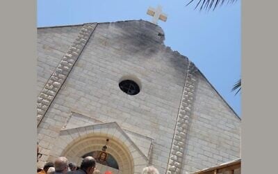 A view of the damage to the Holy Family Church in Gaza City, after an Israeli tank shell hit the church the previous day, in the Zeitoun neighborhood of Gaza City on July 18, 2025. (X, used in accordance with clause 27a of the copyright law)