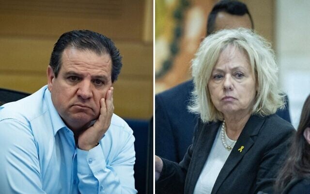 Hadash-Ta'al MK Ayman Odeh, left, and Attorney General Gali Baharav-Miara seen in a composite image. (Flash90) Hadash-Ta'al MK Ayman Odeh, left, and Attorney General Gali Baharav-Miara seen in a composite image. (Flash90)