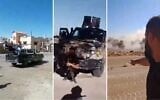 Screen captures from videos purporting to show clashes between Syrian Druze and Bedouin militias in the area of Sweida, southern Syria, July 13, 2025. (X: Used in accordance with Clause 27a of the Copyright Law)