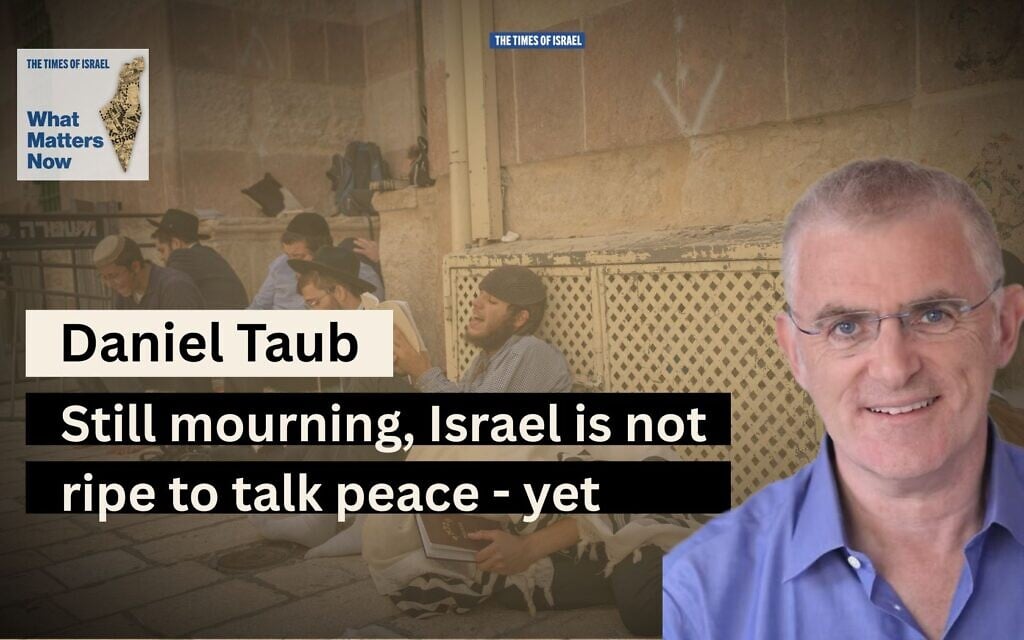 What Matters Now to Daniel Taub: Still mourning, Israel is not ripe to talk peace – yet