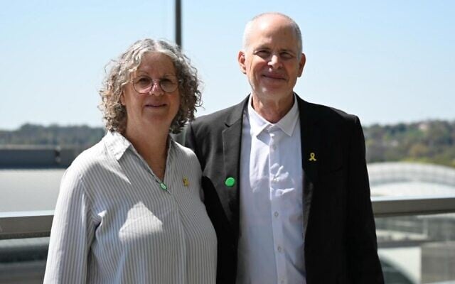 Aviva and Keith Siegel, after Keith's release home from Hamas captivity on February 1, 2025 (Courtesy)