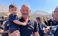 A Syrian Druze man who just crossed into Israel, in Majdal Shams on July 17, 2025. (Diana Bletter/Times of Israel)