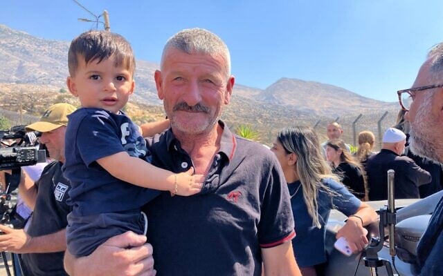 A Syrian Druze man who just crossed into Israel, in Majdal Shams on July 17, 2025. (Diana Bletter/Times of Israel)
