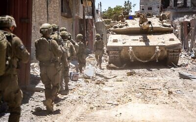 IDF troops operate in the Gaza Strip in this image released on July 9, 2025 (Israel Defense Forces)