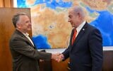 Prime Minister Benjamin Netanyahu, right, meets with US Special Envoy Steve Witkoff at his office in Jerusalem on July 31, 2025. (Kobi Gideon/GPO)