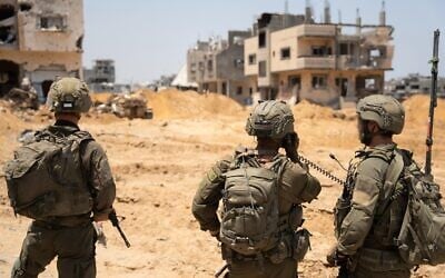 IDF forces operate in the Gaza Strip in a handout photo released July 3, 2025. (IDF)