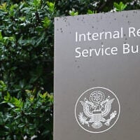 A sign outside the Internal Revenue Service building in Washington DC, United States, on May 28, 2025. (STR/NurPhoto via Getty Images)