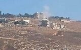 Smoke billows from the reported site of an Israeli airstrike on the southern Lebanese village of Wata al-Khiam, July 12, 2025. (Used in accordance with Clause 27a of the Copyright Law)