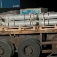 An image taken from an unverified video circulating on social media said to show Iranian-supplied weapons for the Houthis that were seized by fighters allied with the exiled government, published on July 16, 2025, (Used in accordance with Clause 27a of the Copyright Law)