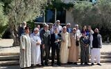 A delegation of imams and Muslim community leaders from France, Italy, the Netherlands and the UK meet with President Isaac Herzog at the President’s Residence in Jerusalem on July 7, 2025. (Rossella Tercatin/Times of Israel)