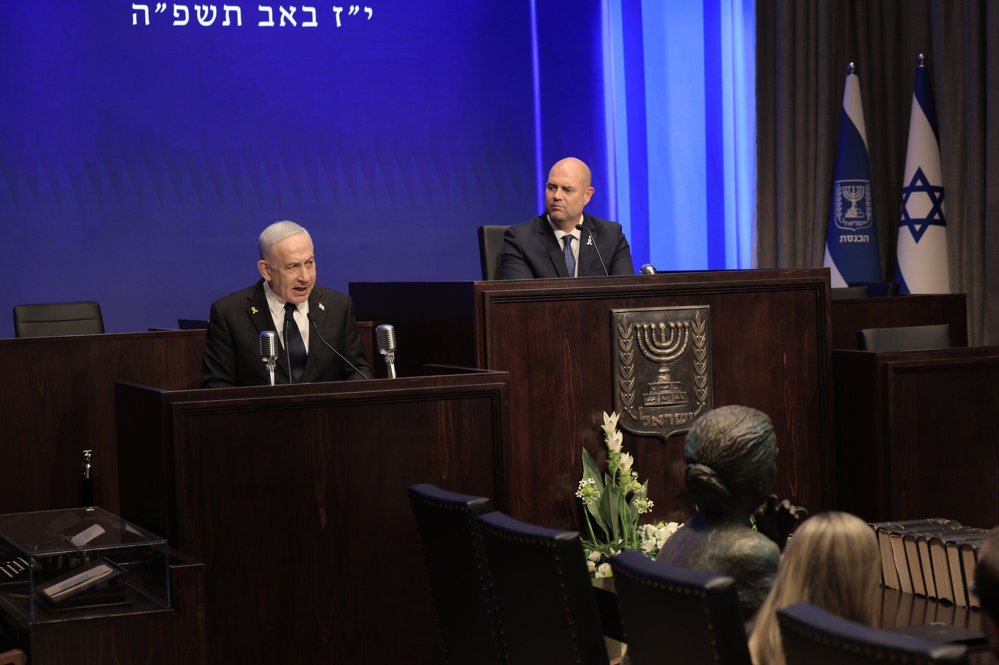 Herzog, Netanyahu appear to spar, as president makes tacit jab at judicial overhaul