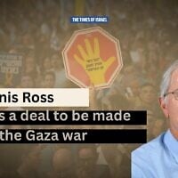 Dennis Ross (Courtesy)/ Demonstrators march during a protest demanding the immediate release of hostages held by Hamas and calling for the Israeli government to reverse its decision to take over Gaza City and other areas in the Gaza Strip, in Tel Aviv, Israel, August 17, 2025. (AP Photo/Ohad Zwigenberg)