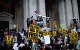 Illustrative: An anti-Israel protest led by high school students, in New York City, November 9, 2023. (Luke Tress/Times of Israel)