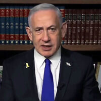Prime Minister Benjamin Netanyahu speaks to Sky News Australia from his office in Jerusalem in an interview broadcast August 21, 2025. (Screenshot: YouTube/Sky News Australia)