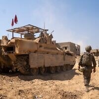 IDF troops in Gaza in a photograph released by the IDF on August 12. (IDF Spokesman)