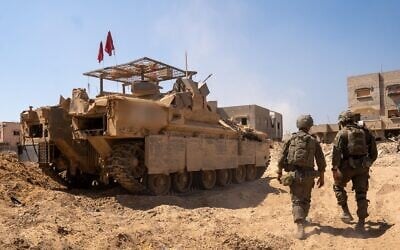 IDF troops in Gaza in a photograph released by the IDF on August 12. (IDF Spokesman)