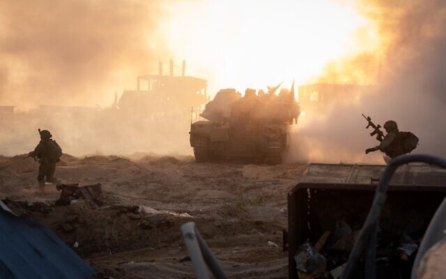 Israeli forces operate in the Gaza Strip, in a handout image published on August 20, 2025. (Israel Defense Forces)