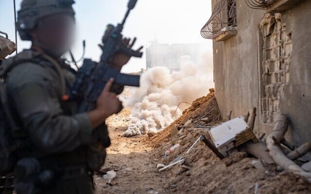 IDF troops operate in the Gaza Strip in an image released by the military on August 12, 2025. (IDF)