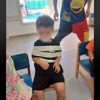 A child was bound to a chair and gagged in an Israeli daycare center, prompting his mother to file a police complaint on August 9, 2025. (Social media; used in accordance with Clause 27a of the Copyright Law)