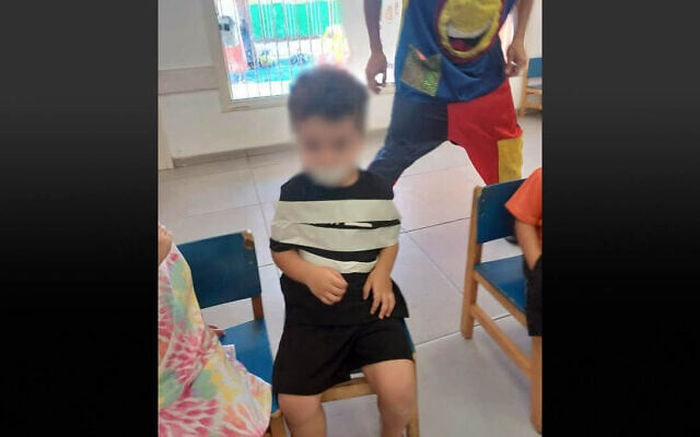 A child was bound to a chair and gagged in an Israeli daycare center, prompting his mother to file a police complaint on August 9, 2025. (Social media; used in accordance with Clause 27a of the Copyright Law)