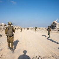 Israeli troops operate in the Gaza Strip, as seen in a photo released by the military August 7, 2025. (Israel Defense Forces)