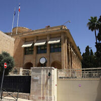 The French consulate in Jerusalem, pictured on June 18, 2024. (Menahem Kahana/ AFP)