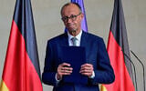 German Chancellor Friedrich Merz leaves after making a statement to journalists following a meeting of the security Cabinet of the German government at the Chancellery in Berlin on July 28, 2025. (John MACDOUGALL / AFP)