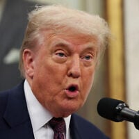 US President Donald Trump speaks during an event with Apple CEO Tim Cook (not in picture) in the Oval Office of the White House in Washington on August 6, 2025. (Win McNamee/Getty Images/AFP)