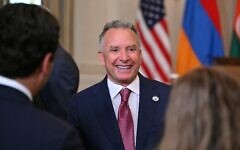 US special envoy Steve Witkoff attends a trilateral signing with US President Donald Trump, Azerbaijani President Ilham Aliyev and Armenian Prime Minister Nikol Pashinyan in the State Dining Room of the White House in Washington, DC, on August 8, 2025 (ANDREW CABALLERO-REYNOLDS / AFP)