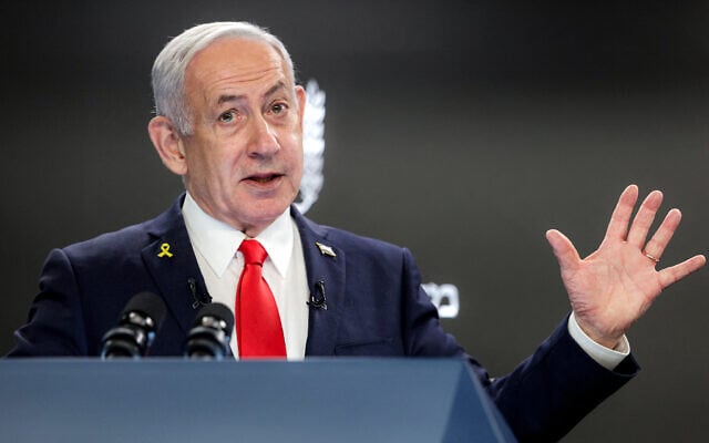 Prime Minister Benjamin Netanyahu gives a press conference in Jerusalem on August 10, 2025.  (Photo by ABIR SULTAN / POOL / AFP)