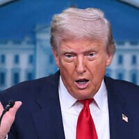 US President Donald Trump speaks during a news conference to discuss crime in Washington, DC, in the Brady Press Briefing Room at the White House in Washington, DC, on August 11, 2025. (ANDREW CABALLERO-REYNOLDS / AFP)