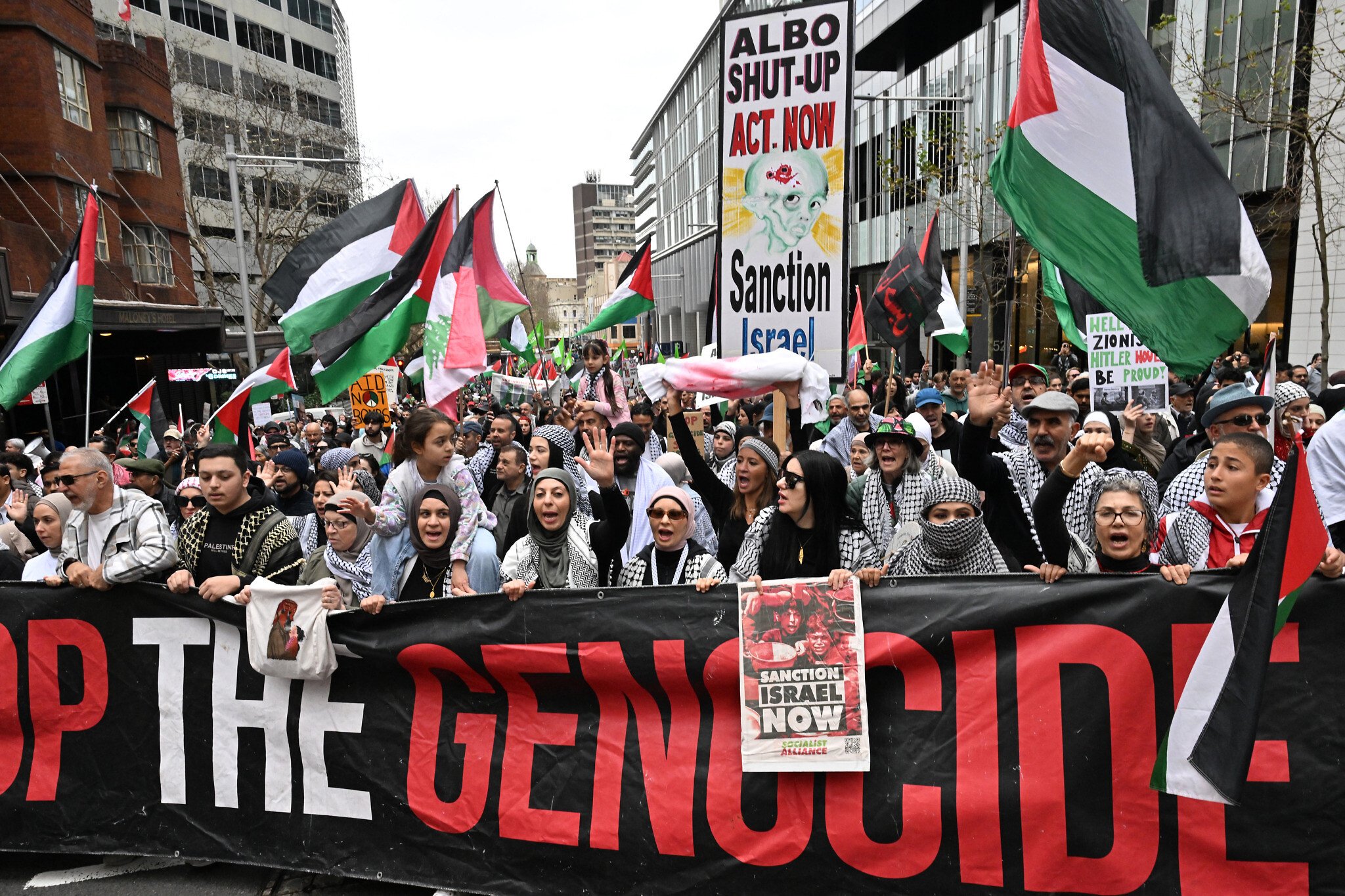 Tens of thousands march in Australia, demand end to Gaza war, sanctions on Israel