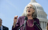 Democratic Massachusetts Rep. Katherine Clark, the House Minority Whip, speaks during a news conference on the Equality Act at the Capitol on April 29, 2025, in Washington. (AP Photo/Rod Lamkey, Jr.)