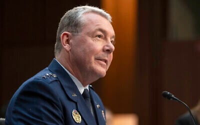 Lt. Gen. Jeffrey Kruse, director of the US Defense Intelligence Agency, speaks during a hearing on Capitol Hill in Washington, May 2, 2024. (AP Photo/Mark Schiefelbein)
