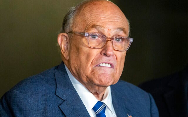 Rudy Giuliani speaks to the media outside Manhattan federal court in New York, January 3, 2025. (AP Photo/Ted Shaffrey, file) Rudy Giuliani speaks to the media outside Manhattan federal court in New York, January 3, 2025. (AP Photo/Ted Shaffrey, file)