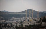 Illustrative: The famous Al-Uzair Mosque in the town of Abu Ghosh, near Jerusalem, November 11, 2018. (Hadas Parush/Flash90)