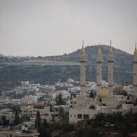 Illustrative: The famous Al-Uzair Mosque in the town of Abu Ghosh, near Jerusalem, November 11, 2018. (Hadas Parush/Flash90)
